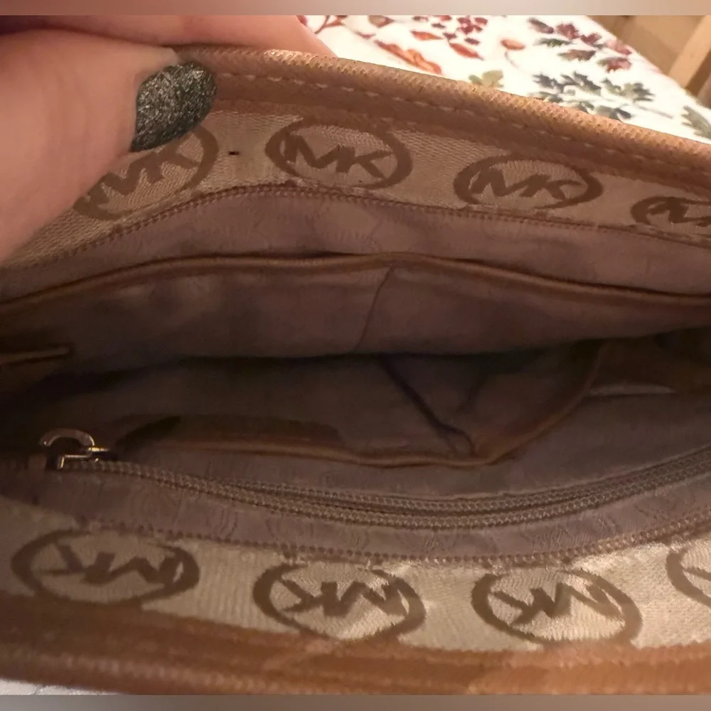 Michael Kors Beige and Brown Crossbody Bag